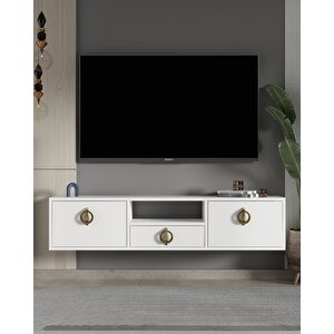 1322dropct-32 Duvara Montaj Tv Sehpasi-BEYAZ-ALTIN Beyaz-Altın