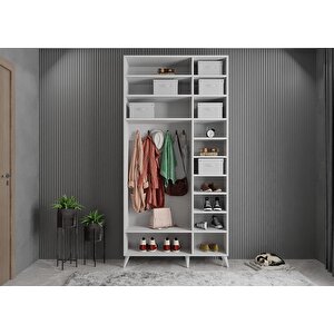 Trend Eko 3 Kapaklı Portmanto Beyaz 120cm 120 cm