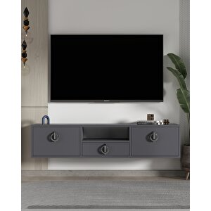 1322dropct-32 Duvara Montaj Tv Sehpasi-ANTRASİT-GÜMÜŞ Antrasit Gümüş