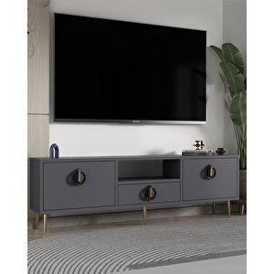 1318dropct-32 Tv Sehpasi ANTRASİT-ALTIN-SİYAH Antrasit Gold