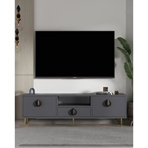 1318dropct-32 Tv Sehpasi ANTRASİT-ALTIN-SİYAH Antrasit Gold