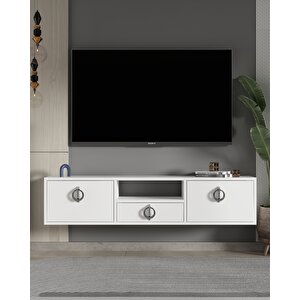 1322dropct-32 Duvara Montaj Tv Sehpasi beyaz-gümüş Beyaz-Gümüş