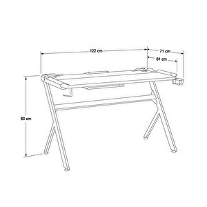 Ryze Extreme Karbon Fiber Rgb Oyuncu Masası - Siyah 120x60x76 Cm