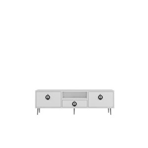 1318dropct-32 Tv Sehpasi BEYAZ-GÜMÜŞ-SİYAH Beyaz-Gümüş