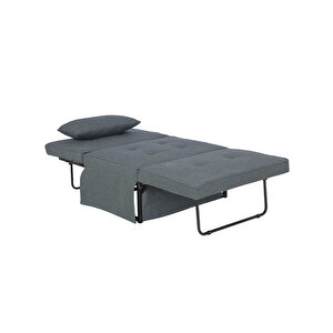 Cube Katlanır Yataklı Puf - Koyu Gri 96x189x42.5 / 96x168x92.5 Cm