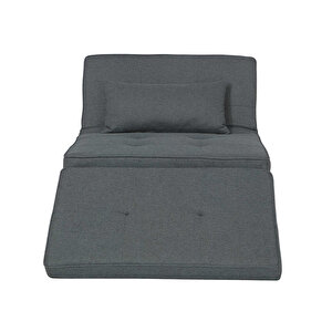 Cube Katlanır Yataklı Puf - Koyu Gri 96x189x42.5 / 96x168x92.5 Cm