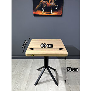 Zeren Kare Sonoma Balkon Masası Mutfak Yemek Masası 60 Cm