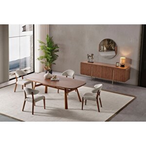 Vion Wallnut Yemek Odası Takımı