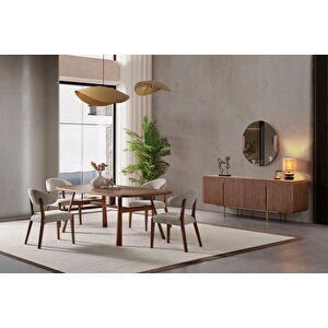 Vion Wallnut Yemek Odası Takımı