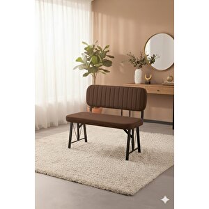 Elfin 70x110 Siyah Yemek Masası, Yemek Masası Takımı, 2 Sandalye 1 Bench - Kahverengi