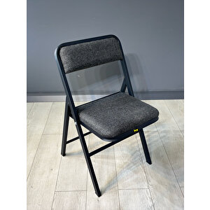 Mercan Siyah Mermer 2 Kişilik Kare Mutfak Yemek Masası Takımı 2+1 Keten Gri 60 Cm