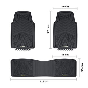 Mc33863 Tüm Araçlara Uyumlu 3 Parça Üniversal 3d Havuzlu Oto Paspas