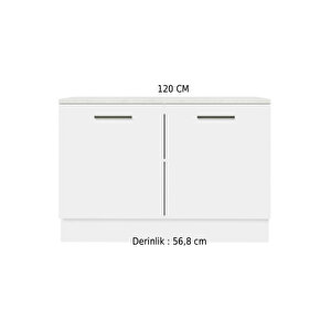 İndu Mutfak Alt Modül 120 Cm-çok Amaçlı Dolap- Tezgah Dahil