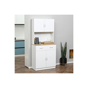 Harmonia Çok Amaçlı Dolap-mikrodalga-erzak-airfryer-mutfak-kiler Dolabı-kahve Köşesi-beyaz-80 Cm