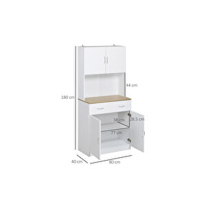 Harmonia Çok Amaçlı Dolap-mikrodalga-erzak-airfryer-mutfak-kiler Dolabı-kahve Köşesi-beyaz-80 Cm