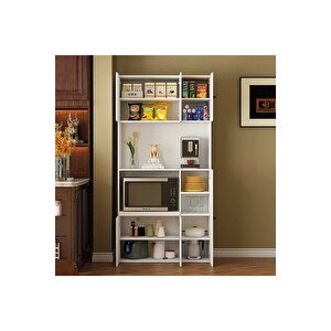 Talha Çok Amaçlı Dolap-mikrodalga-erzak-airfryer-mutfak-kiler Dolabı-kahve Köşesi-beyaz-90 Cm