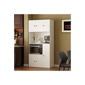 Talha Çok Amaçlı Dolap-mikrodalga-erzak-airfryer-mutfak-kiler Dolabı-kahve Köşesi-beyaz-90 Cm