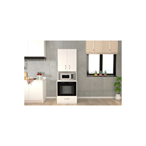 Sybil Çok Amaçlı Dolap-mikrodalga-erzak-airfryer-mutfak-kiler Dolabı-kahve Köşesi-beyaz