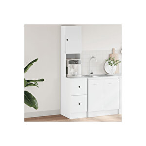 Lisa Çok Amaçlı Dolap-mutfak-kiler Dolabı-kahve Köşesi-beyaz