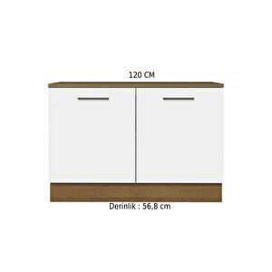 İndu Mutfak Alt Modül 120 Cm-çok Amaçlı Dolap- Tezgah Dahil