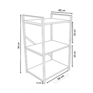 Steel Design 3 Katlı Metal Ahşap Mutfak Rafı ,çok Amaçlı Mutfak Organizer Raf Ünitesi ,kahve Köşesi Mutfak Dolabı