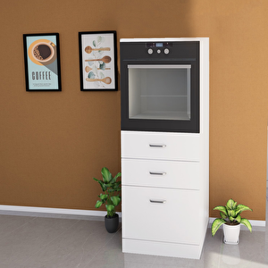 Mutfak Ankastre Fırın & kiler Dolabı 3 Çekmeceli 60 Cm kısa Boy