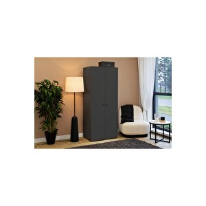 Ada Giyinme Dolabı - Çok Amaçlı Dolap - Gardırop 80 Cm-antrasit