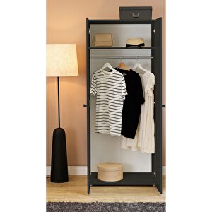 Ada Giyinme Dolabı - Çok Amaçlı Dolap - Gardırop 80 Cm-antrasit