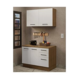 Milot Çok Amaçlı Dolap-mikrodalga-erzak-airfryer-mutfak-kiler Dolabı-kahve Köşesi-beyaz-120 Cm