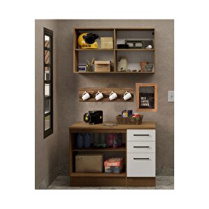 Milot Çok Amaçlı Dolap-mikrodalga-erzak-airfryer-mutfak-kiler Dolabı-kahve Köşesi-beyaz-120 Cm