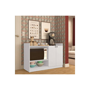 Zarif Çok Amaçlı Dolap-mikrodalga-erzak-airfryer-mutfak-kiler Dolabı-kahve Köşesi-beyaz-120 Cm