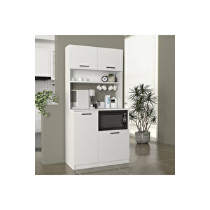 Lexa Çok Amaçlı Dolap-mikrodalga-erzak-airfryer-mutfak-kiler Dolabı-kahve Köşesi-beyaz-90 Cm