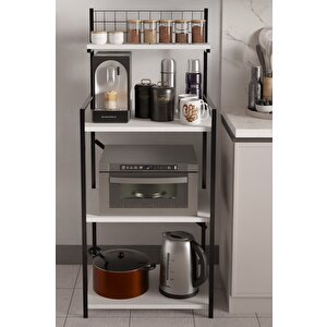 4 Katlı Kahve Köşesi, Ayarlanabilir Üst Raf ,metal Ahşap Mutfak Rafı ,küçük Ev Aletleri Düzenleyici