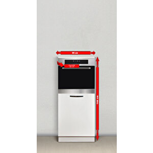 Mutfak Ankastre Fırın & Kiler Dolabı 60 Cm Parlak Beyaz ,kısa Boy 825340