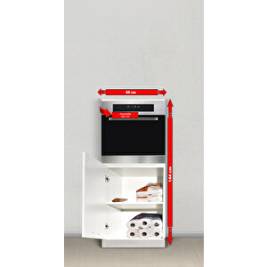 Mutfak Ankastre Fırın & Kiler Dolabı 60 Cm Parlak Beyaz ,kısa Boy 825340