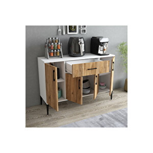 Tyche Çok Amaçlı Dolap-mikrodalga-erzak-airfryer-mutfak-kiler Dolabı-kahve Köşesi-beyaz-120 Cm