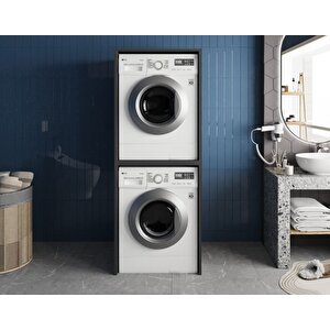 Bohem Çamaşır Ve Kurutma Makinesi Dolabı Banyo Dolabı Füme- Ücretsiz Kurulum