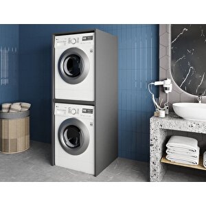 Bohem Çamaşır Ve Kurutma Makinesi Dolabı Banyo Dolabı Füme- Ücretsiz Kurulum