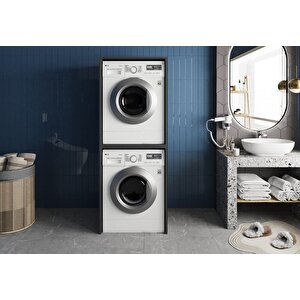 Bohem Çamaşır Ve Kurutma Makinesi Dolabı Banyo Dolabı Füme- Ücretsiz Kurulum