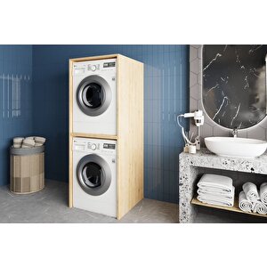 Bohem Çamaşır Ve Kurutma Makinesi Dolabı Banyo Dolabı Meşe- Ücretsiz Kurulum