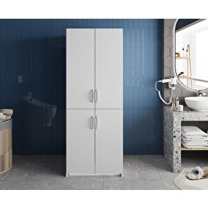 Bohem Çamaşır Ve Kurutma Makinesi Dolabı Banyo Dolabı Beyaz- Ücretsiz Kurulum