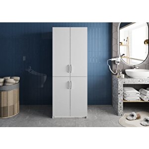 Bohem Çamaşır Ve Kurutma Makinesi Dolabı Banyo Dolabı Beyaz- Ücretsiz Kurulum
