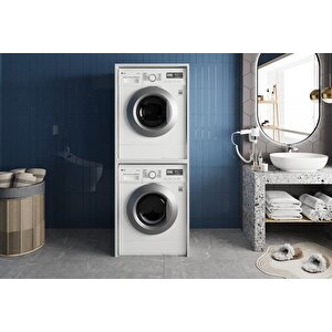 Bohem Çamaşır Ve Kurutma Makinesi Dolabı Banyo Dolabı Beyaz- Ücretsiz Kurulum