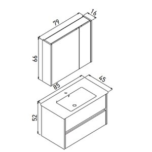 Arno Kapaklı 85 Cm Banyo Dolabı Takımı Parlak Kaşmir