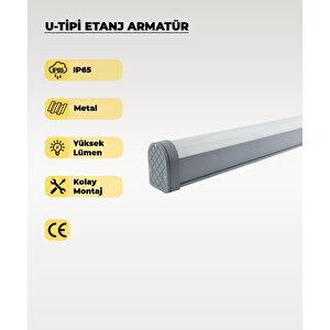 72w U Tipi Etanj Armatür 6500k Beyaz Işık - Ip65
