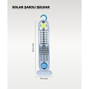 60w Solar / 220v Şarjlı Işıldak - Askı Aparatlı Ve Ayaklı - Su Geçirmez