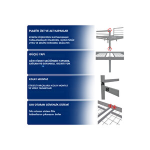 Chester Tek Kişilik Ferforje Metal Karyola 120x200 cm