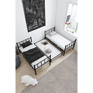 Zambak Yavrulu Genç Çocuk Odası Metal Ranza Ve Karyola 90x200 128