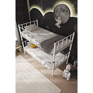 Zambak Genç Çocuk Yatak Odası Metal Ranza Ve Karyola 90x200