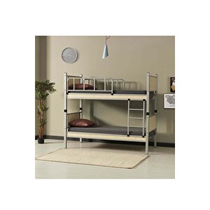Yurt Genç Çocuk Odası Metal Ahşap Ranza Ve Karyola 90x190